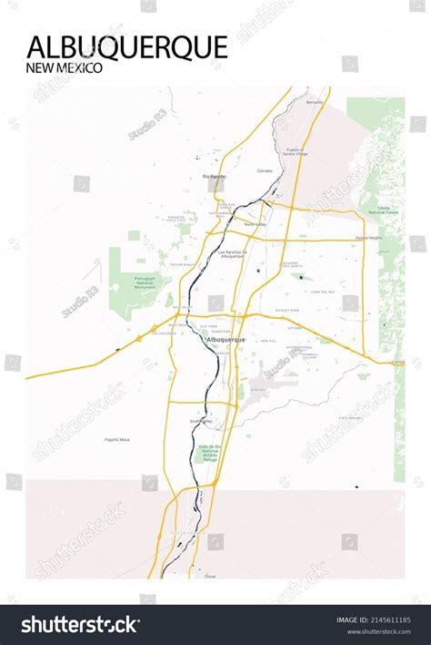 Poster Albuquerque New Mexico Maproad Map Stock Illustration 2145611185 ...