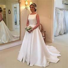 Simple Wedding Dresses 2019 by Milla White Satin Wedding Dresses 2019 New A Line Simple Wedding Dresses 2019