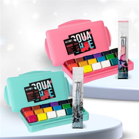 HIMI - Gouache Paint - 30 ml Cups x 18 Colours & 3 Pcs Brush set - New ...