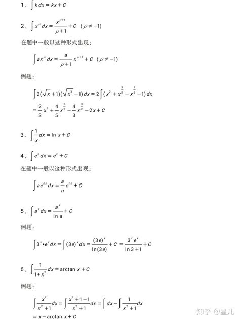 不定积分公式 的图像结果