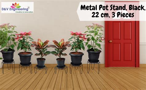 D&V Engineering Iron Plant Stand for Balcony and Garden | Indoor or ...