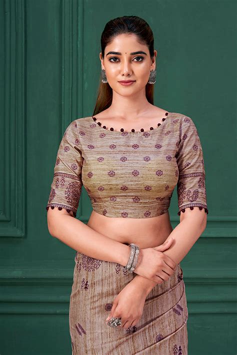 Purple Tussah Warli Silk Warli Print Saree