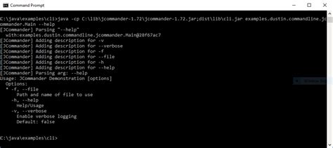 Command Line Parser Java 的图像结果