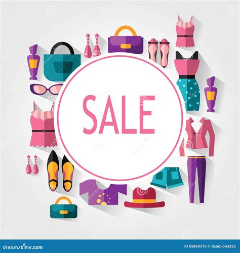 Women clothing sale stock illustration. Illustration of background ...