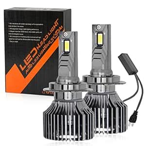 H7 LED Headlight Bulbs, 120W 20000 Lumens High Beam 800% Brighter, LED ...