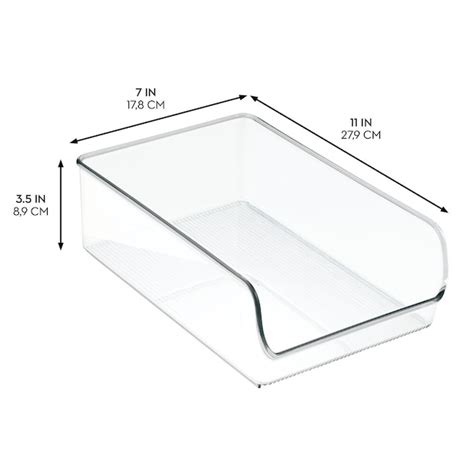 iDesign Pantry Organizer Bins for Cabinets or Fridge - Set of 4 - Clear ...