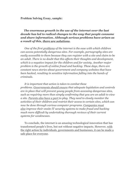 Image result for Problem Solving Essay