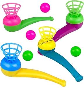 Laxmi Collection 3 PCS Floating Blow Pipe Magic Blowing Ball Toy ...