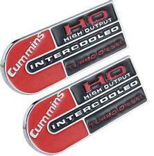 Buy 2X Cummins High Output HO Intercooled Turbo Diesel Emblems Metal ...