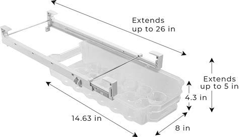 Buy Smart Design Sliding Egg Drawer with Extendable Rails - Holds 18 ...