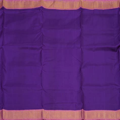 Hayagrivas Handloom Violet Kanjivaram Ten Yards Silk Saree with Lotus ...