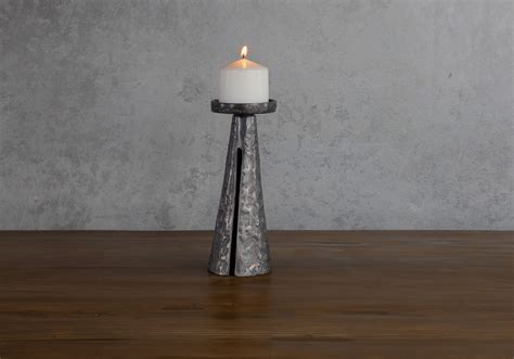 Gia Tall Lead Metal Candle Holder 10.5" | Muse & Merchant