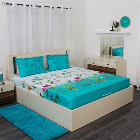 Buy PORTICO BOTANICAL Floral Printed 3-Pc. Super King Size Bedsheet Set ...