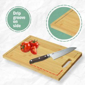 Buy Yellow Weaves Natural Bamboo Wood Cutting Board/Chopping Board with ...