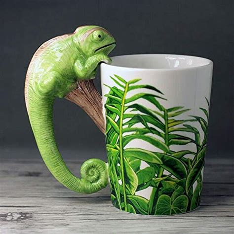 Buy UBERSWEET® Ceramic Beige Hand-Painted 3D Animal Lizard Coffee Cup ...