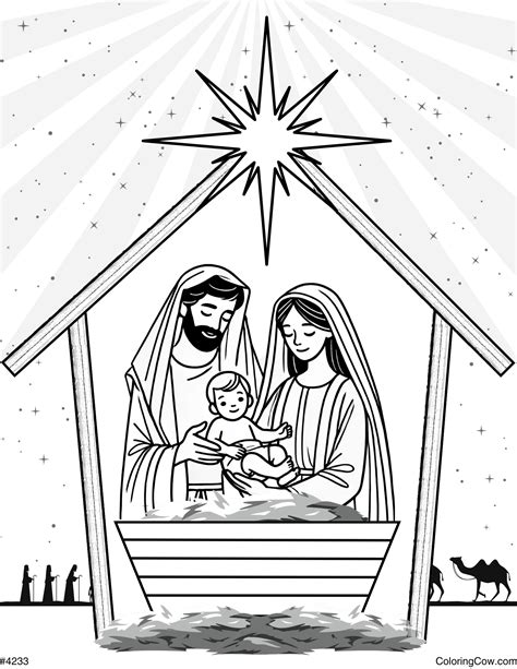 Nativity Scene Coloring Sheet