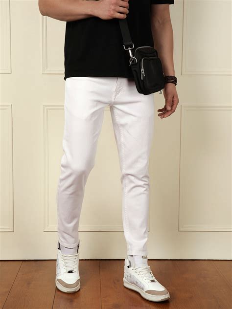 Buy White Skinny Jeans Mens | Mid Rise White Skinny Jeans | Wrogn