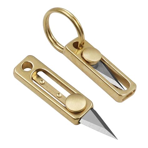 CLUB BOLLYWOOD Brass Mini Knife with Keychain Hole Package Opener Knife ...