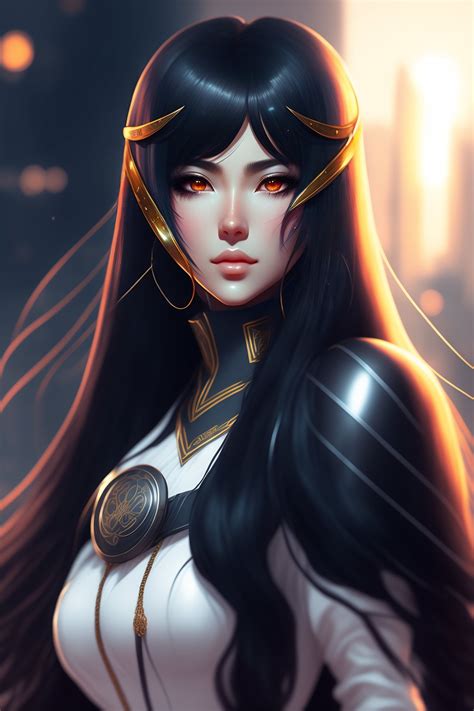 Lexica - Beautiful anime girl with long black hair, wearing ninja suit ...