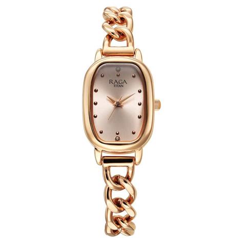 Buy Online Titan Raga Showstopper Quartz Analog Rose Gold Dial Metal ...
