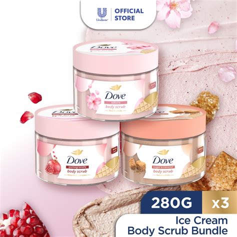 [Bundle of 3] Dove Ice-Cream Body Scrub Mix Bundle 280g | Shopee Malaysia