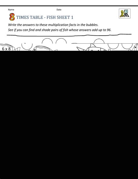 8 Times Table Worksheet 的图像结果