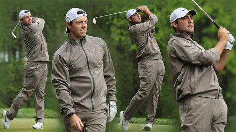 The matching Nike rain set that Rory and Scheffler *both* wore at PGA
