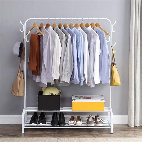 Buy Clothing Garment Rack with Shelves, Metal Cloth Hanger Rack Stand ...