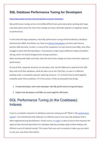 Database Tuning Techniques 的图像结果