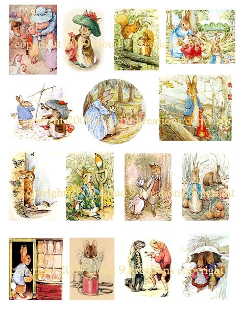 BEATRIX POTTER CHARACTERS...ILLUSTRATIONS...DIGITAL COLLAGE