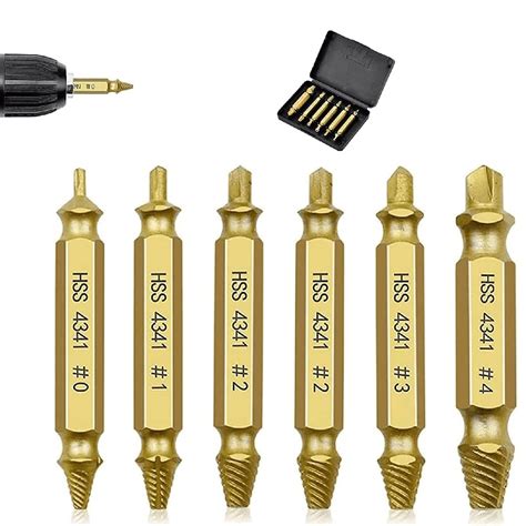 Double-head extractor, screw sliding thread screw removal tool, 6-piece ...