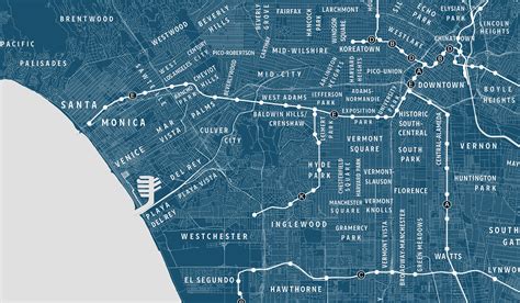 Detailed Los Angeles Neighborhoods Map - Etsy