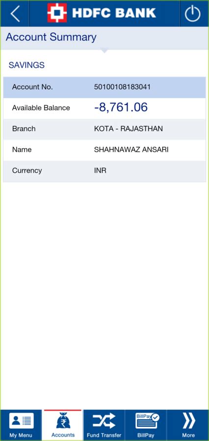 HDFC Bank — negative balance in my account | 2221078