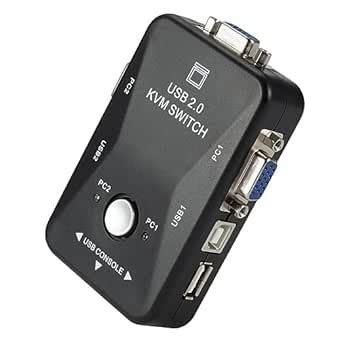 1Goal 2 Port USB KVM Switch, KVM VGA SVGA Switch Box USB 2.0 KVM Mouse ...