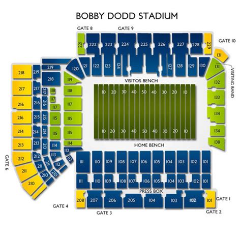GA Tech Football Seating Chart 的图像结果