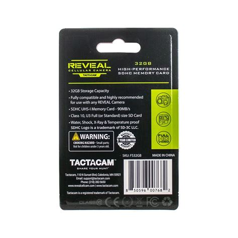 Tactacam 32GB SD Card for Reveal Trail Cameras