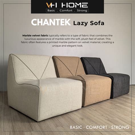 CHANTEK Lazy Sofa Fabric Single Sofa Living Room One Seater Kerusi Sofa ...