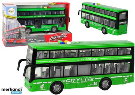 Battery operated double-decker bus lights sounds Frictional drive green ...
