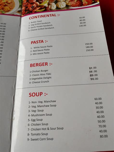 Menu at Engineer Brothers Developers, Haldwani