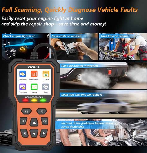 CICPAP Enhanced OBD II Vehicle Code Reader Automotive OBD2 Scanner Auto ...