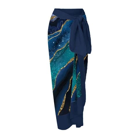 Monokini Galaxy Print Tie Up Swimsuit With Wrap Around Tie Up Sarong S