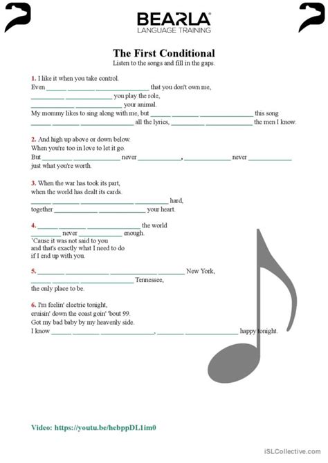 First Conditional Song 的图像结果