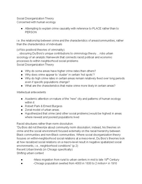 Social Disorganization Theory - Social Disorganization Theory Concerned ...