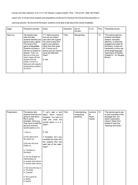 Image result for Sample Lesson Plan