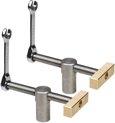 US$21.99] ENJOYWOOD Confezione Da 2 Morsetti Di Serraggio Per Fori Dei Cani Da 19 Mm / 20 Mm Con Perni Di Blocco Rapido E Protezioni Per Utensili Per