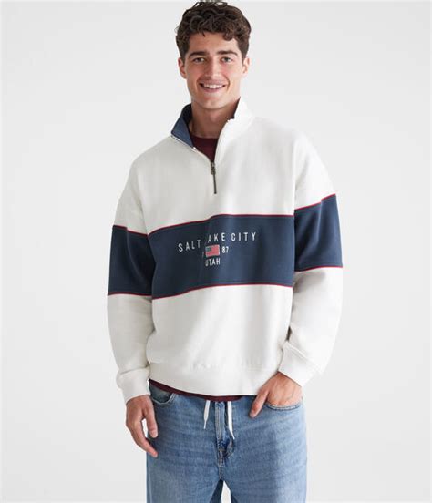 Cloud Soft Salt Lake City Colorblocked Quarter-Zip Sweatshirt