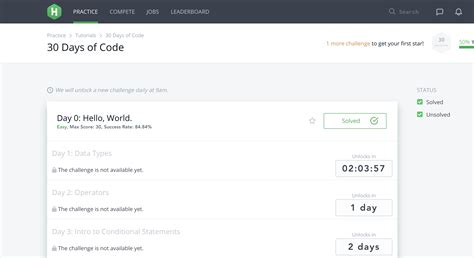 HackerRank 30 Days of Code 的图像结果