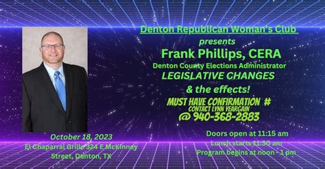 Denton County Elections Administrator Frank Phillips - DRWC October ...