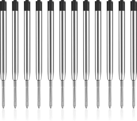 Amazon.com : 12PCS Replaceable Ballpoint Pen Refills Black Ink Refill ...
