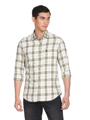 Buy U.S. Polo Assn. Denim Co. Men Off White Pure Cotton Cutaway Collar ...